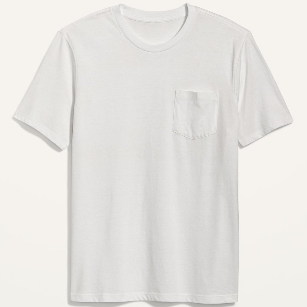 (2) Crewneck Short Sleeve T-Shirts w/ Chest Pocket:  White.  XXLT.  Unisex.  New